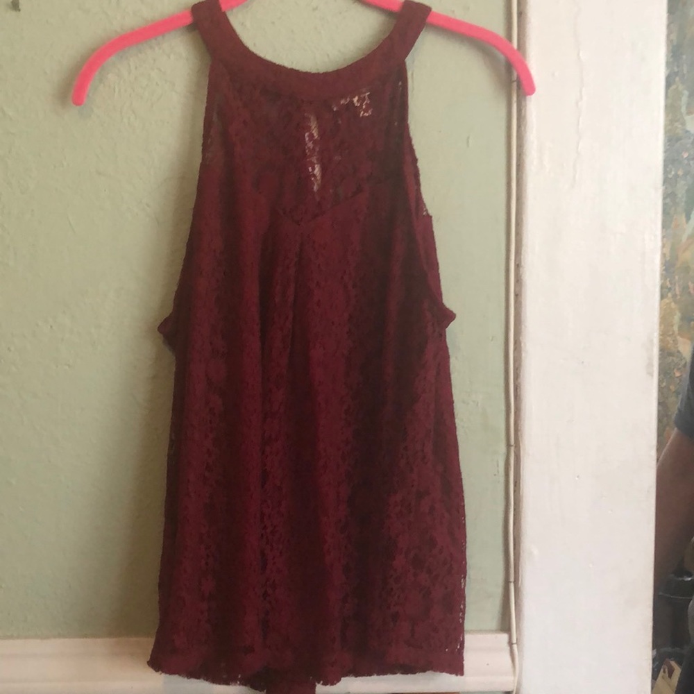 Wine colored lace tank